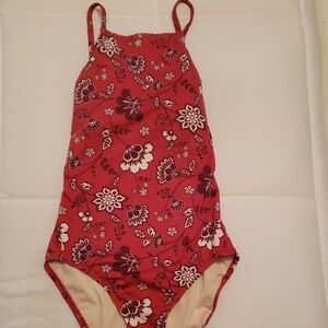 Floral Red One-Piece Swimsuit